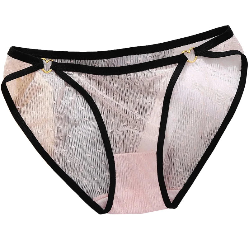 Women's Lace Underwear Panties Ladies Sexy Charming Net Gauze Transparent Panties Hot Girls Low Waist Briefs Pure Cotton Panties