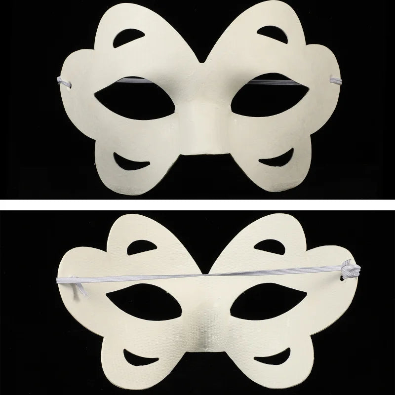 12/20/24 Pcs Halloween Mask DIY Paintable Blank Mask Paper Art Masks DIY Painting Masks For Masquerade Cosplay Party