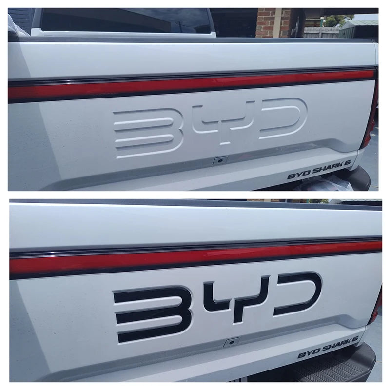 Front Back Badge Letter Logo 3D Cover Sticker Black For BYD Shark 6 Decorative Car Sticker for Shark 6 Pickup Car Accessories