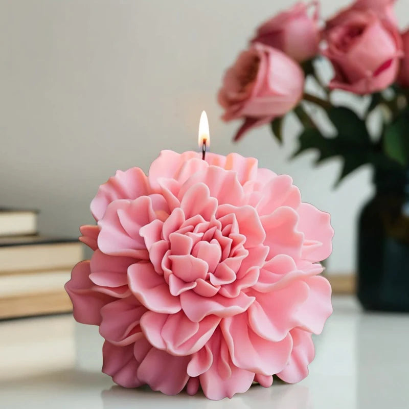 Hibiscus Flower Mold for Candle & Soap, Flat Base, Clear Texture, Easy to Demold & Clean, DIY Aromatherapy/Decoration, Essential