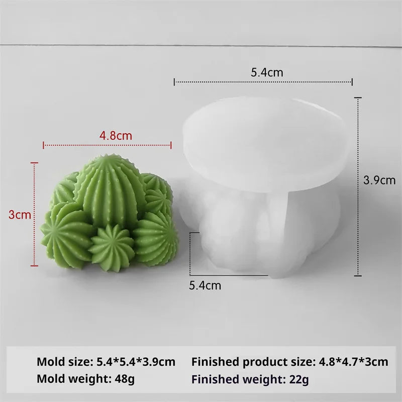3D Silicone Candle Soap Mold Cactus Succulents Plaster Cement Mold Home Decoration DIY Aromatherapy Wedding Gifts silicone molds