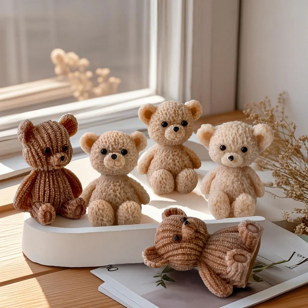DIY Mini Bears Silicone Mold Aroma Candle Resin Ornament Mould Handmade Candy Chocolate Making Baking Molds