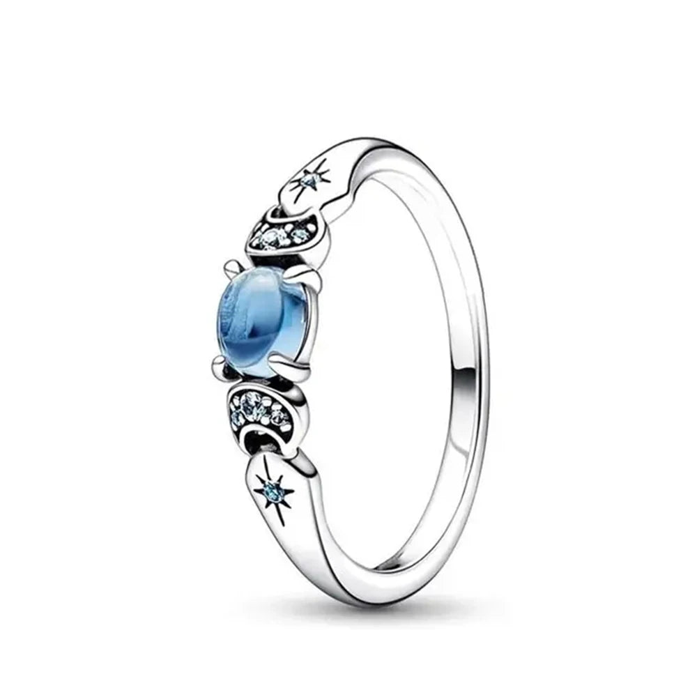 New White Series Original 925 Sterling Silver Women Finger Rings for Women Silver Daisy Mom heart Zirconia Stone Luxury Jewelry