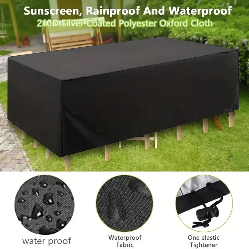 Terrace Patio Furniture Cover Waterproof 210d Furniture Cover, Suitable For Outdoor Sofa Set