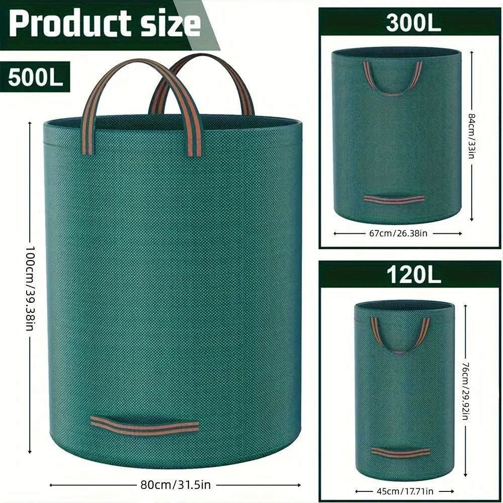 PP Garden Waste Bags Heavy-Duty  Reusable Yard Debris Bags with Industrial Fabric and Handles for Plant, and Leaf Collection