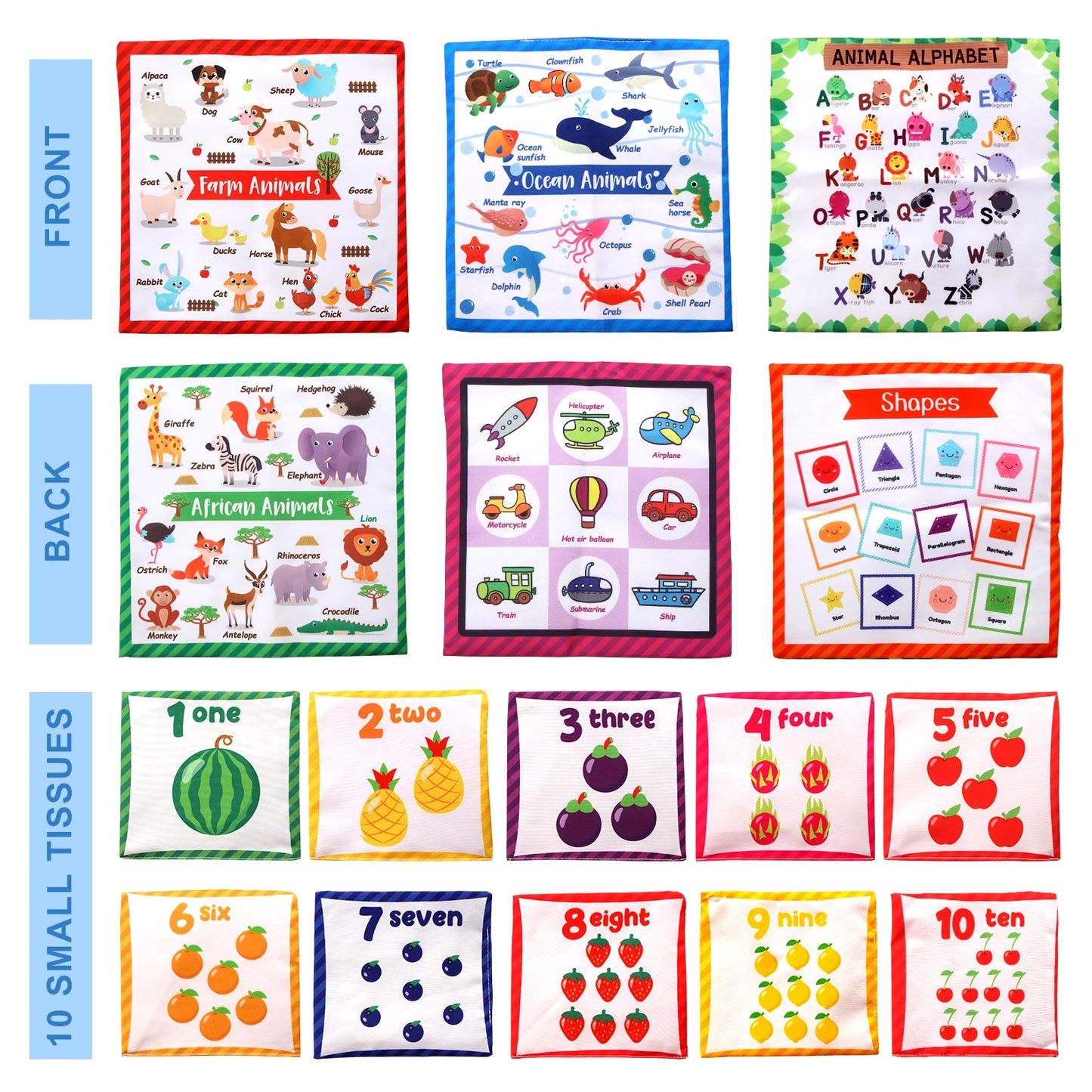 Baby Tissue Box Colorful Soft Sensory Toy For 0-18M Toddler Finger Exercise Pumping Silk Scarf Gifts Educational Montessori Toys