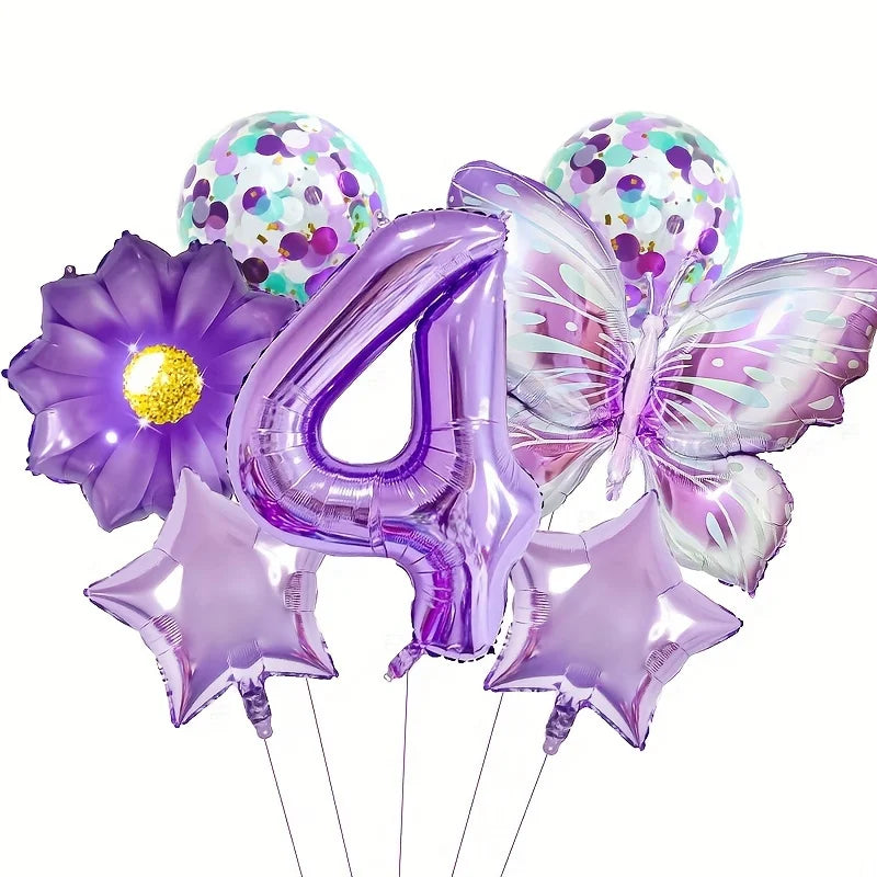 Purple Butterfly Party Decoration Disposable Paper Plates Napkins Cups Straw Tableware Set for Butterfly Birthday Party
