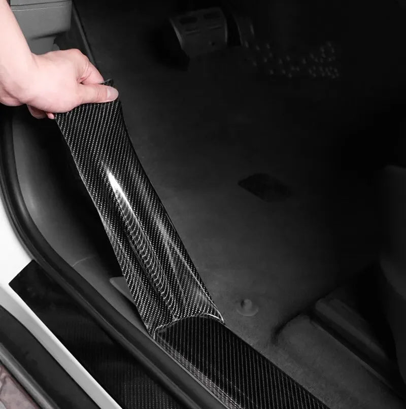 1-5m Nano Carbon Fiber Car Tape Sticker Door Mirror Paste Protector Strip DIY Protection Protective Film Waterproof Adhesive