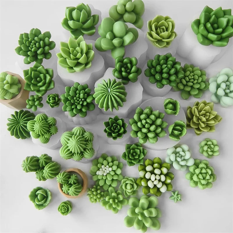 3D Silicone Candle Soap Mold Cactus Succulents Plaster Cement Mold Home Decoration DIY Aromatherapy Wedding Gifts silicone molds