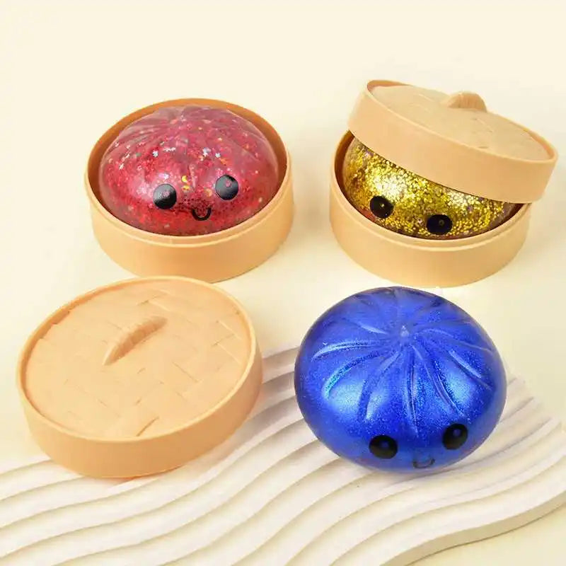 Realistic steamed bun Squeeze Sensory Toy Soft Stress Relief Decompression Toy for Home Office Desktop Decoration and Gift
