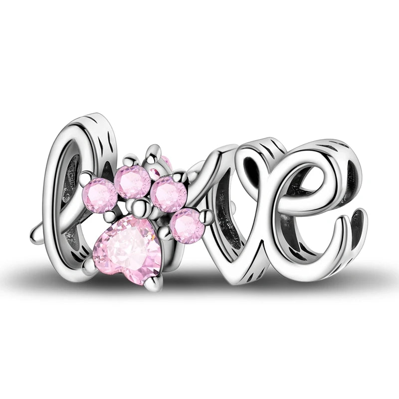 925 Sterling Silver Pink Series Charms Bow Tie Girl Cake Princess Beads Pendant Fit Original Bracelet DIY Jewelry Gift For Woman