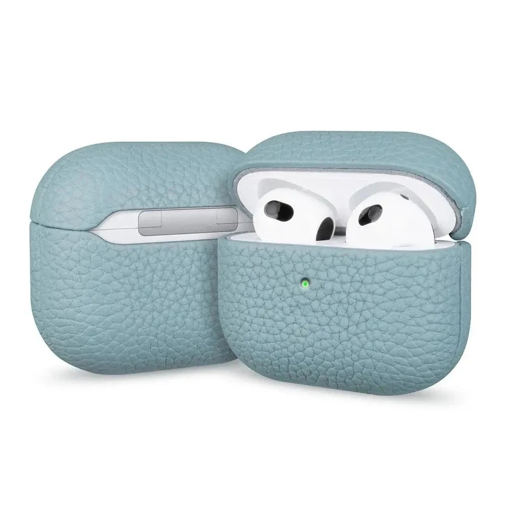 High End Business Bluetooth Earphone Case For Apple AirPods Air 2 3 4 Pro 2 3 Retro Genuine Leather Litchi Texture Protect Cover
