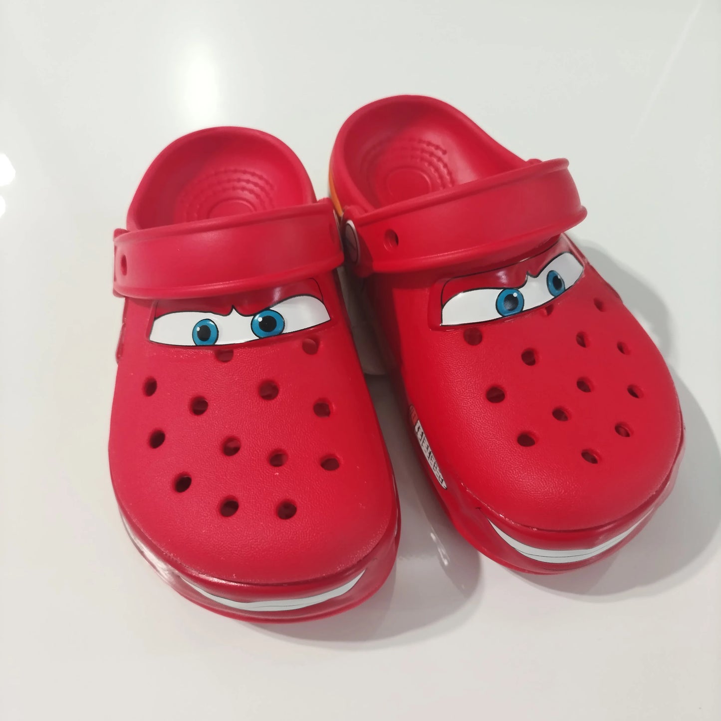 95 Automotive Theme Children Glowing Slippers Outdoor House Slippers Non-Slip Wear-Resistant Baotou Beach Sandals Practical Gift