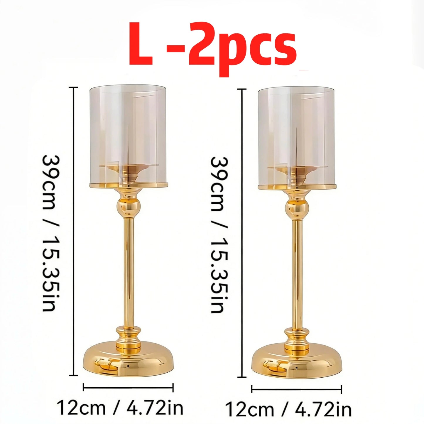 Glass Pillar Candle Holder Set Golden Silver Decorative Candlestick for Wedding Party Table Festival Decor 2026 New Fashion