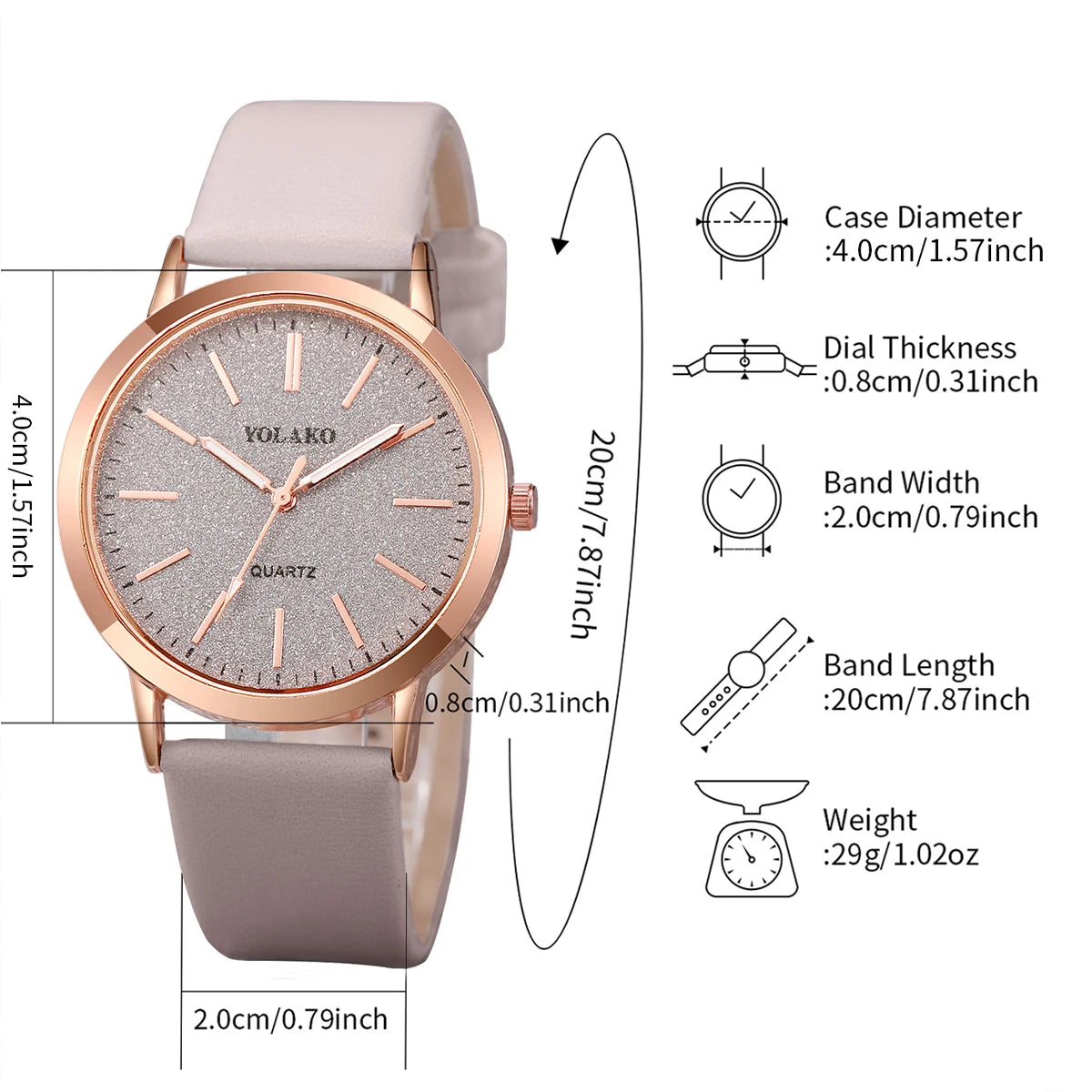 2PCS/Set Fashion Women Quartz Watch Casual Leather Strap Ladies Wrist Watches Heart Bracelet Set Reloj Mujer (Without Box)
