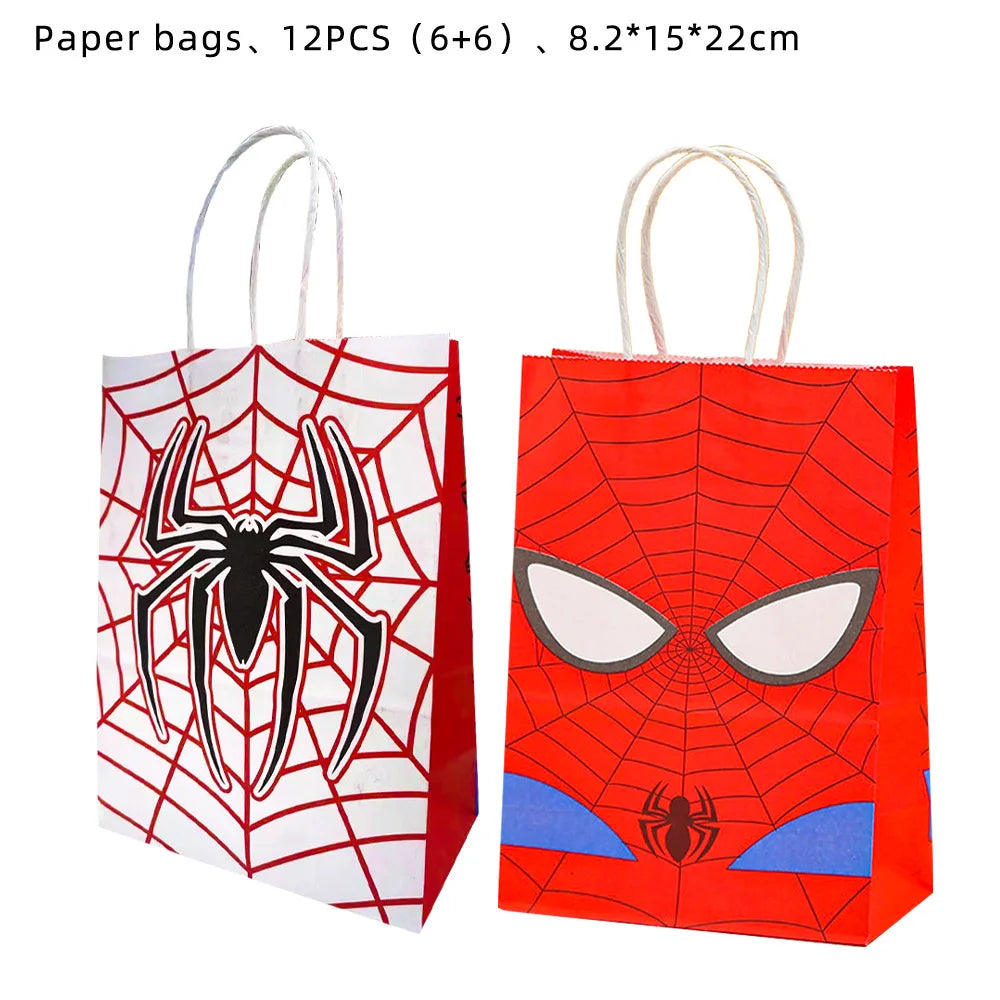 Spiderman Theme Birthday Party Decoration Blue Red SpiderMan Disposable Tableware Set Banner Balloons for Baby Shower Kids Gifts