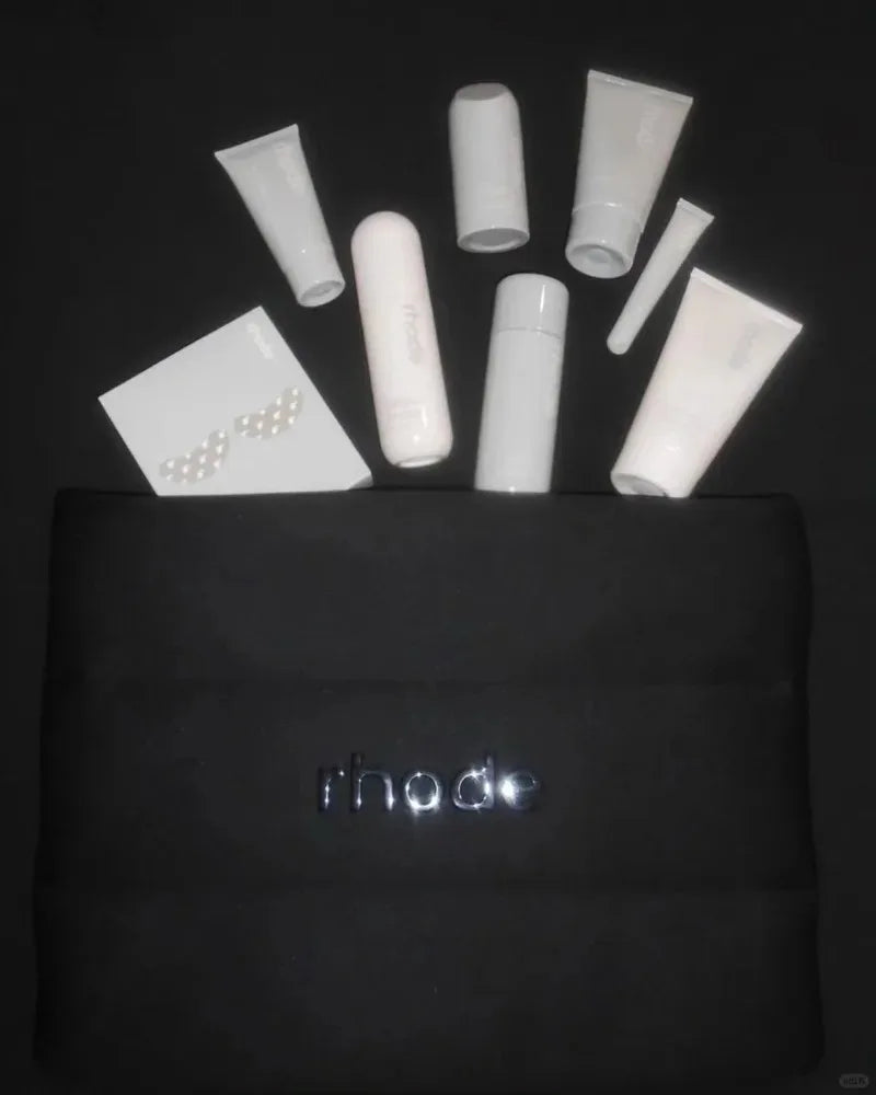 Rhode Makeup Face Cream Glazing Milk Facial Pineapple Refresh Daily Cleanser Lasting Moisturizing Cosmetic Black Storage Bag