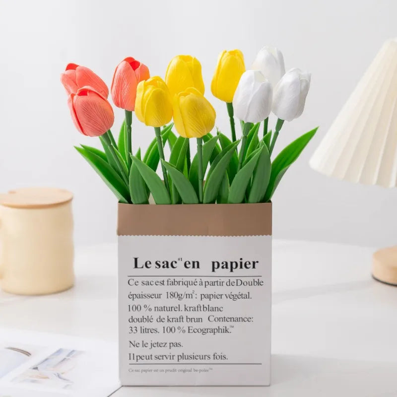 5-30Pcs Premium Tulip Artificial Flowers, Real Touch Tulip Bouquet, Decorative for Wedding Home Party Christmas Candy Birthday