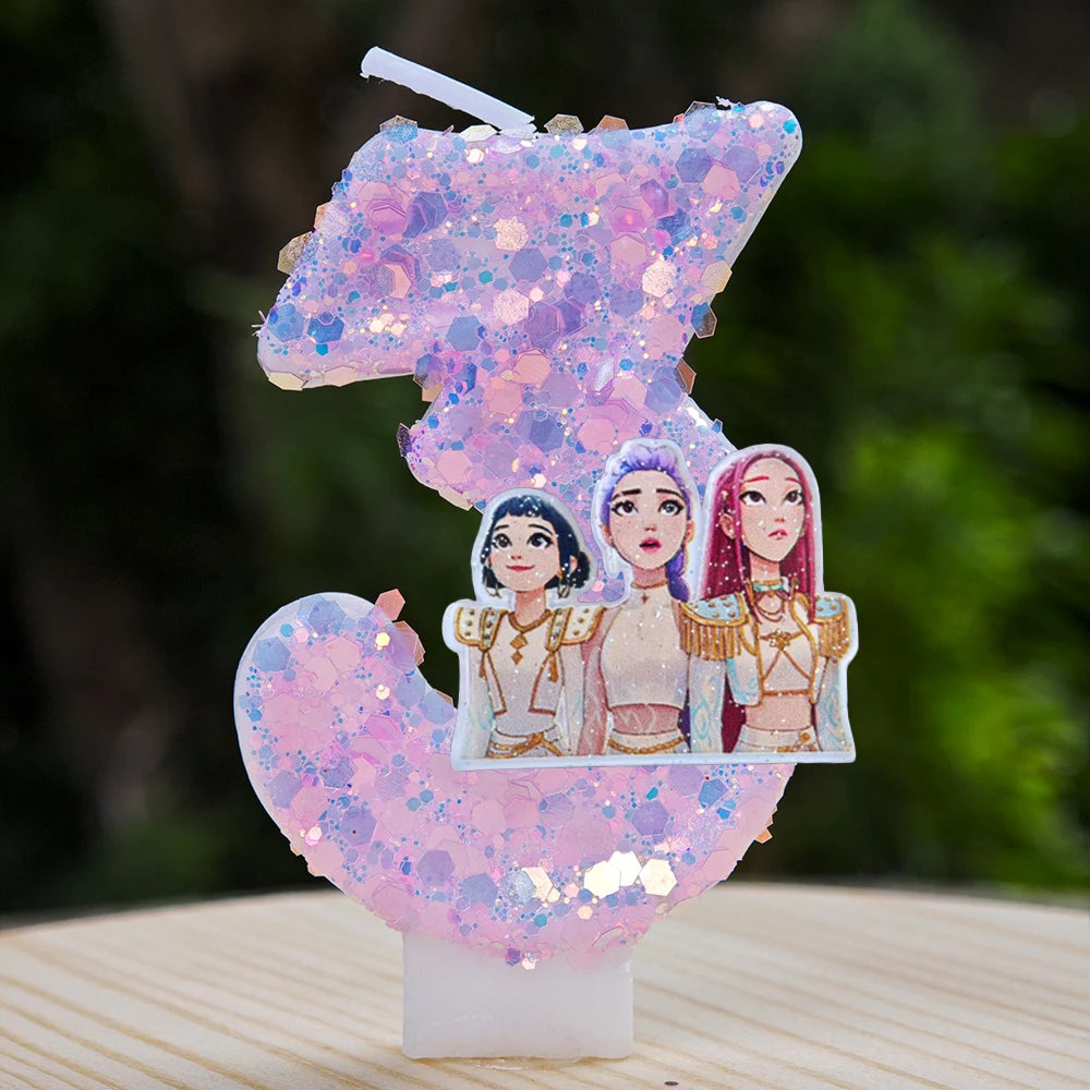 Kpop Demon Hunters Candle Number 0-9 Soccer Candle Cake Decoration Birthday Party for Kids Baby Shower Decor Gift