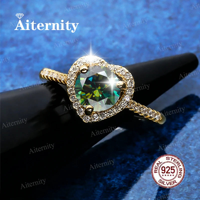 Moissanite And Zircon Ring D VVS1 Adjustable Size S925 Sliver Wedding Rings for Women Jewelry Party Fashion Top Quality Ring