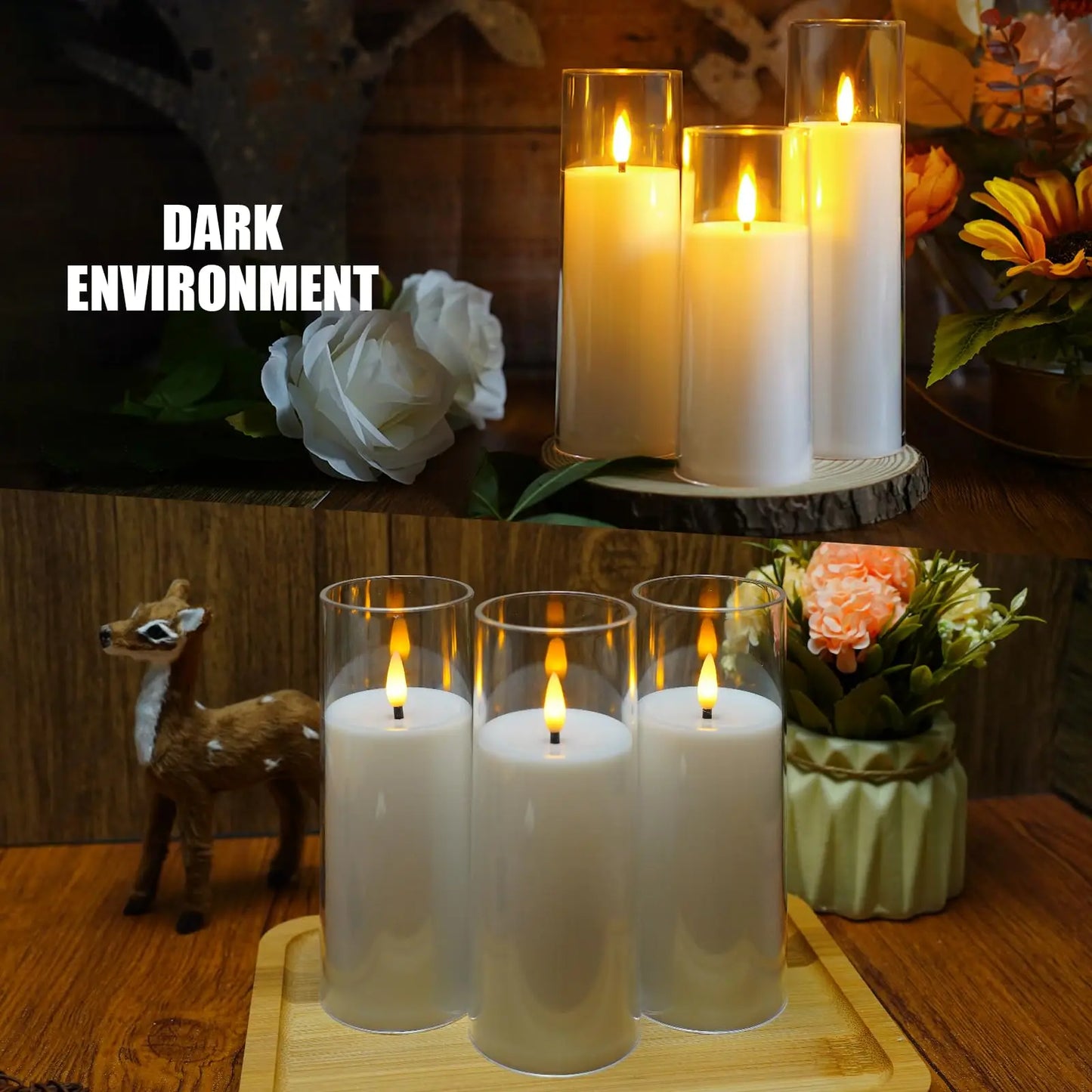 6-90PCS Acrylic Cup Led Candles Wedding Flickering Flameless Candles Battery Operated Artificial Candle Concert Activities Decor