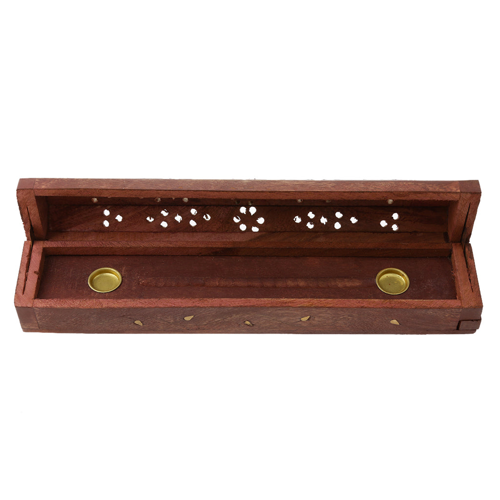 Traditional Incense Stick Burner Hollow Holder Ash Catcher Censer Box Case