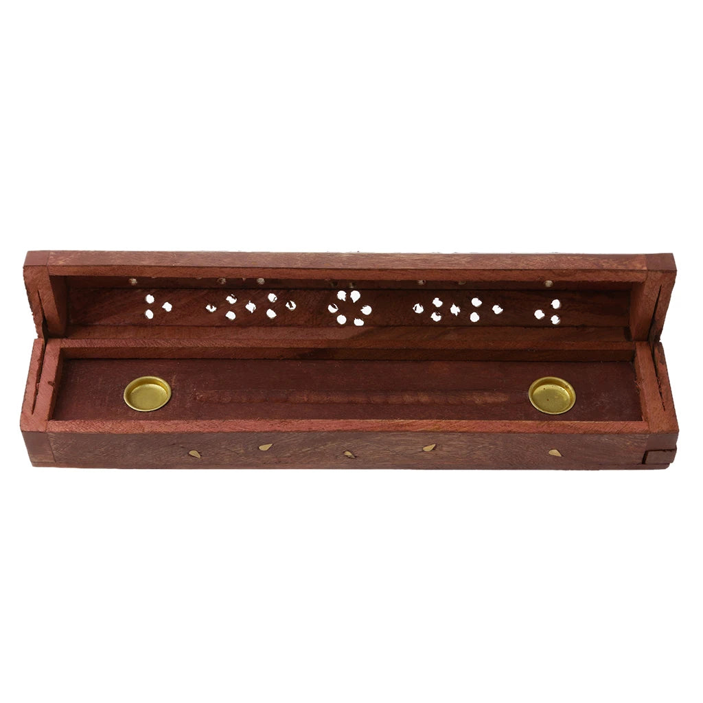 Traditional Incense Stick Burner Hollow Holder Ash Catcher Censer Box Case