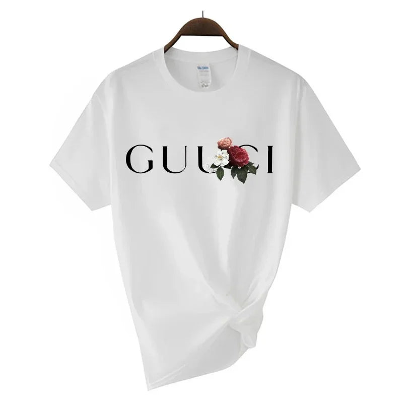 High Quality Women's T Shirt Letter Printed Daily Blouse Tops Summer Classic Style Short Sleeve Female Harajuku Y2K Tee
