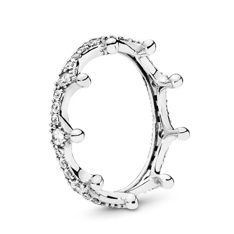 New White Series Original 925 Sterling Silver Women Finger Rings for Women Silver Daisy Mom heart Zirconia Stone Luxury Jewelry