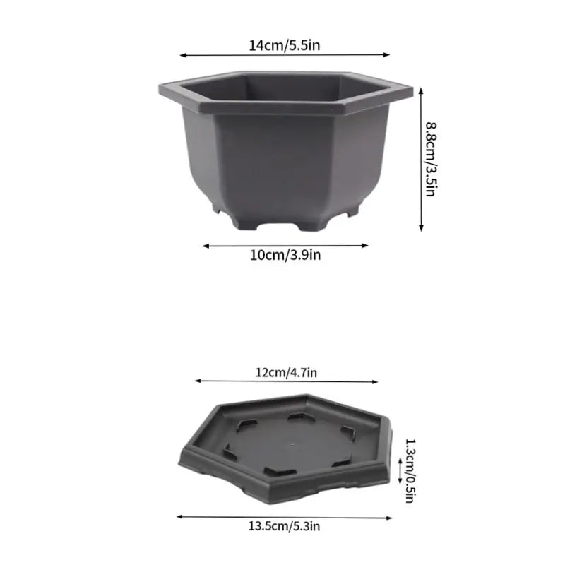Rectangular Flowerpots Plastic Bonsai Plants Pot Square for Flower Balcony Garden Yard Landscape Bonsai Pot Trays Home Decor