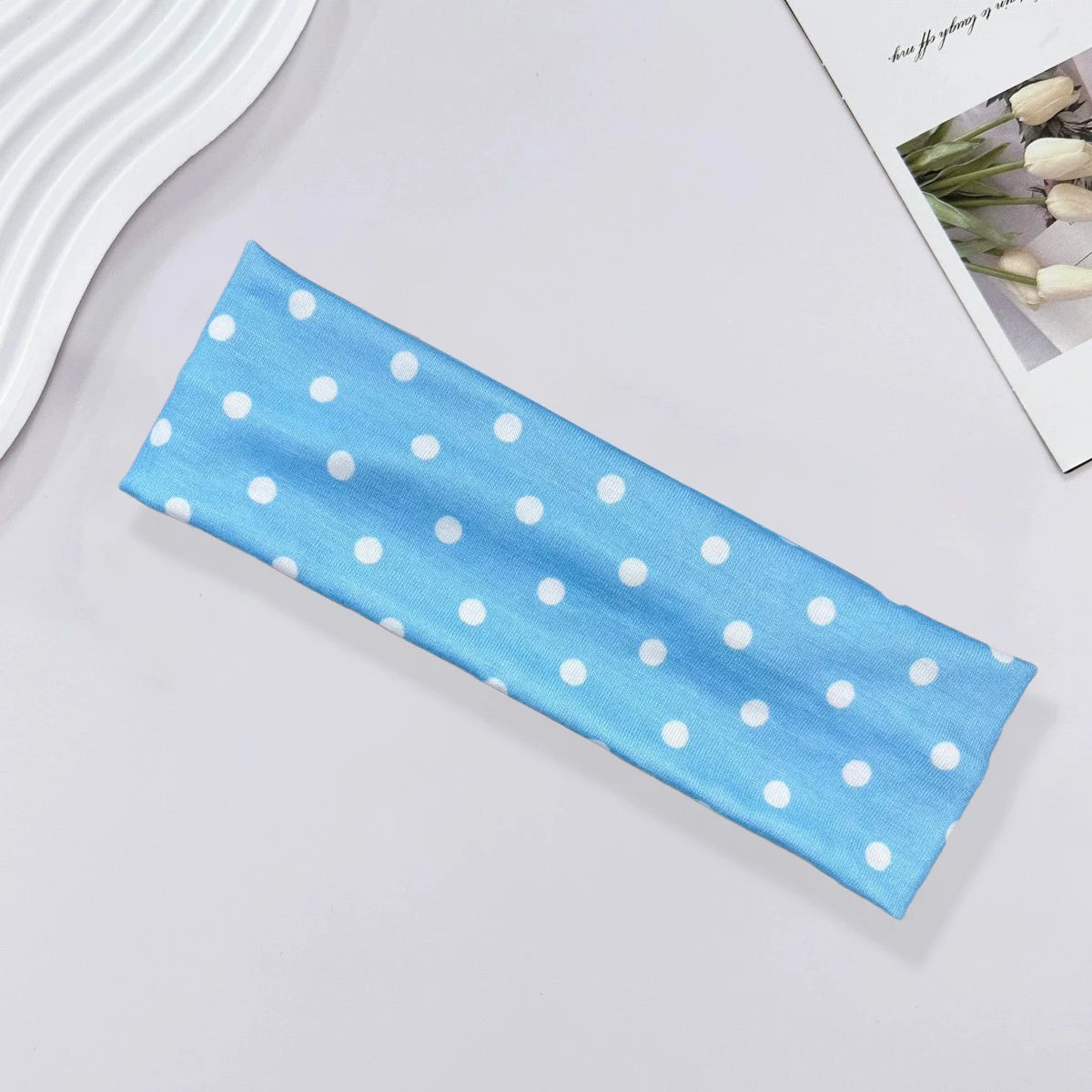 Y2K Retro Boho Breeze Wind Dot Stretch Women's Hairbands Korean Ins Fashion Wide Headbands Yoga Sports Dating Hair Accessories