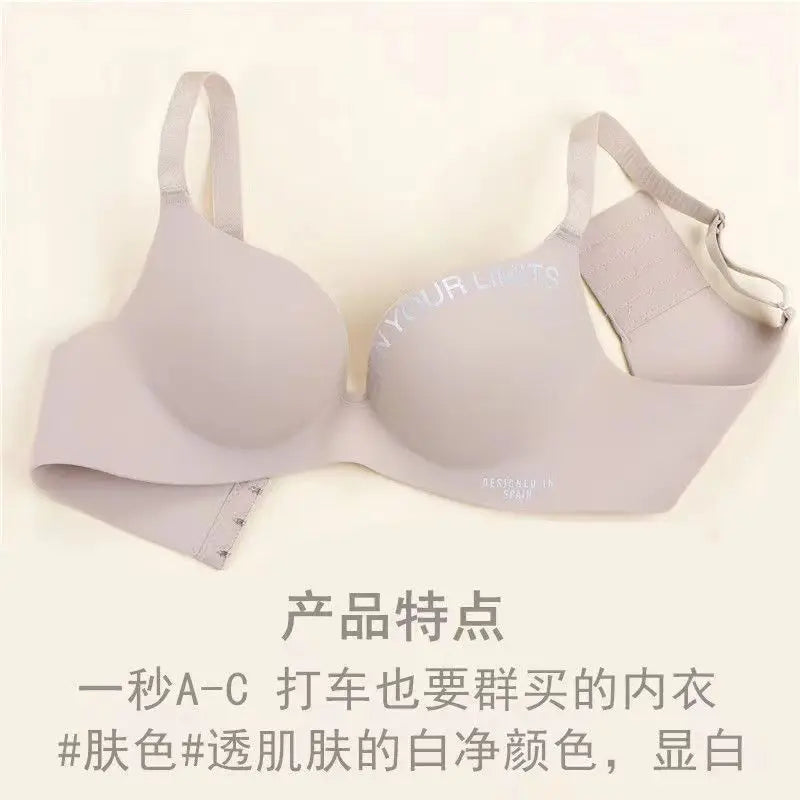 Woman Summer Bra Thin One Piece Seamless Letters Underwear Bras No Wire Ring Adjustable Shoulder Stra Push Up Girls bras