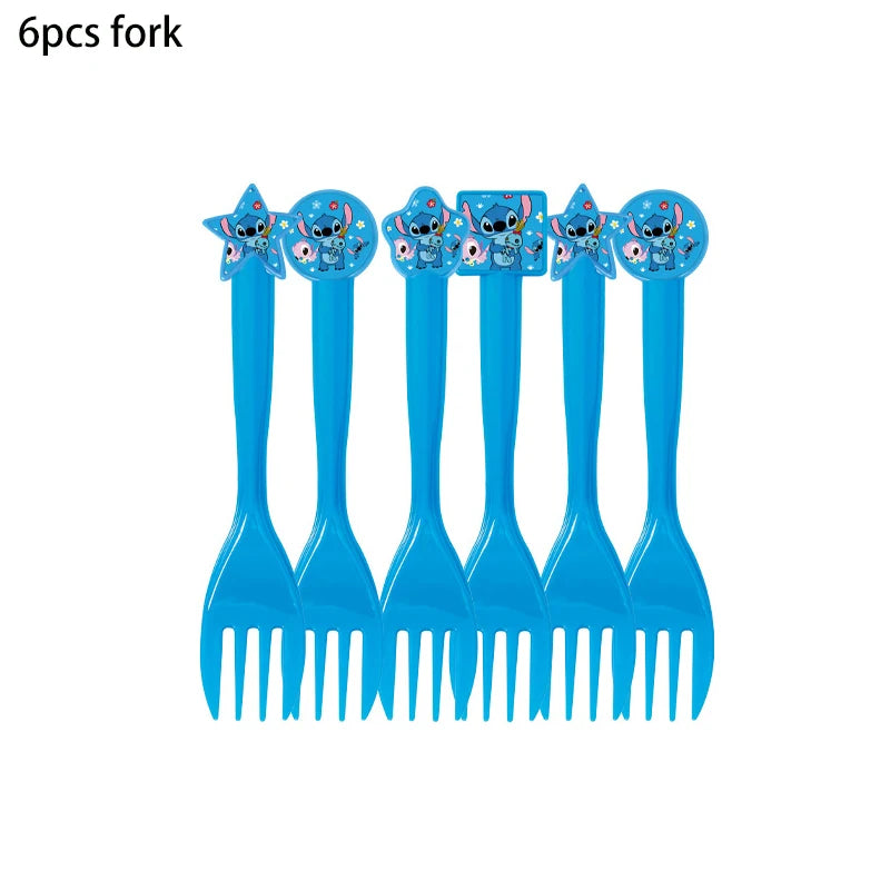 Disney Stilt themed party disposable cutlery paper cup paper plate table bra flag children's birthday party decoration set