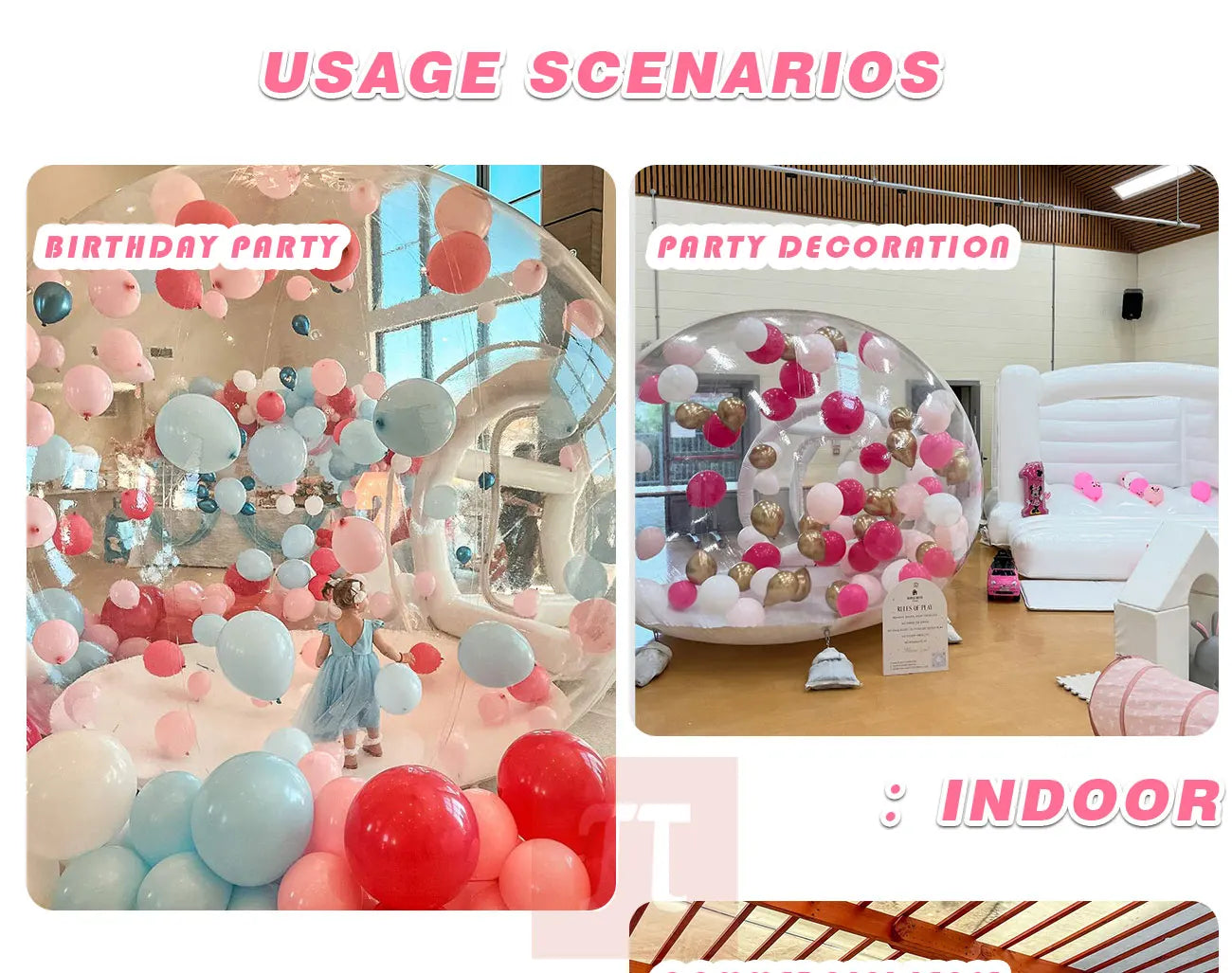 Inflatable Bouncy Bubble House Kids Play with Blower Balloon Transparent PVC Outdoor Dome Tent Bouncer for Chlidren Toys