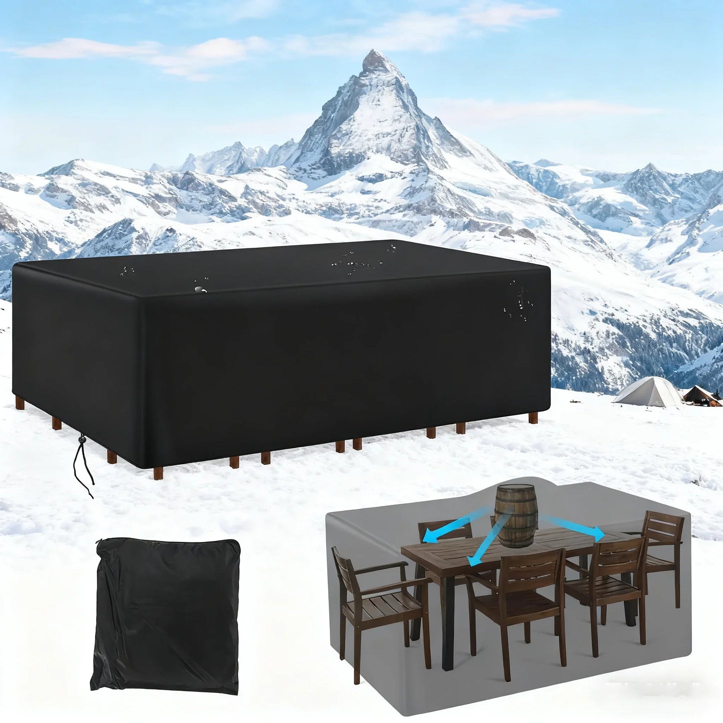 Patio Sofa Cover Waterproof - with Table and Chair Covers Set, All-Weather