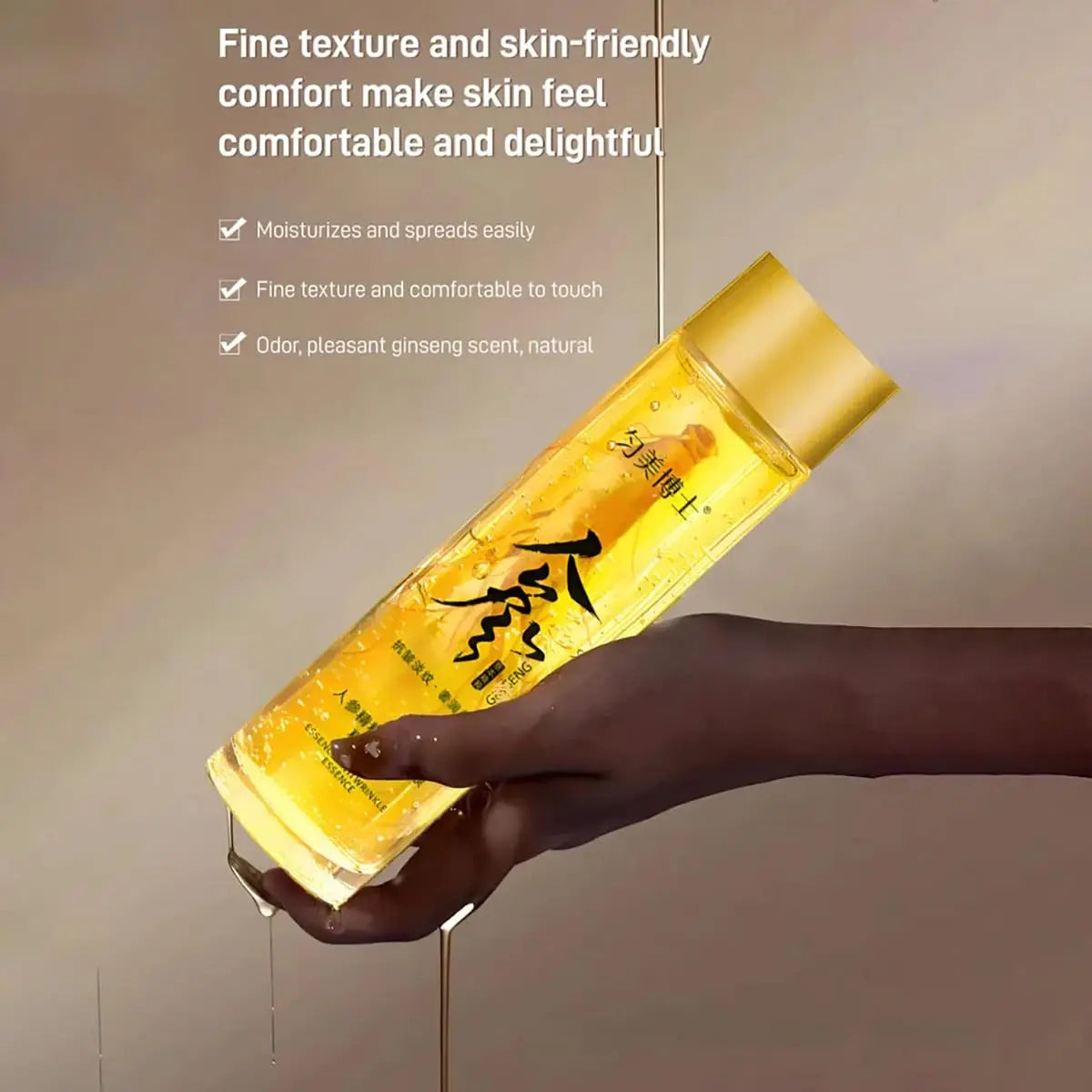 Korean Red Ginseng Extract Liquid, Anti-Wrinkle Serum Oil for Anti Aging, Moisturizer, Fighting Collagen Loss, Improves Sagging
