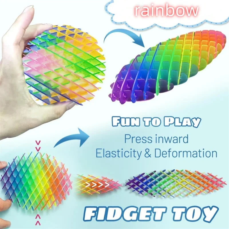 Fidget Worm Toy Flexible 3D Sensory Slug Figgy Toy for Kids Adults Anxiety Relief, Focus - For Play, School, Work Gifts