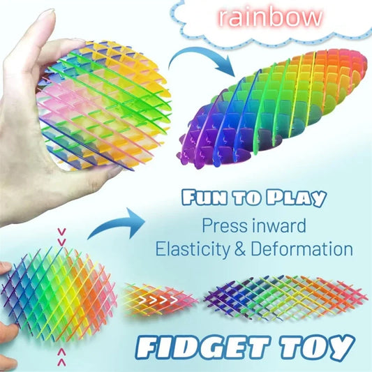 Fidget Worm Toy Flexible 3D Sensory Slug Figgy Toy for Kids Adults Anxiety Relief, Focus - For Play, School, Work Gifts