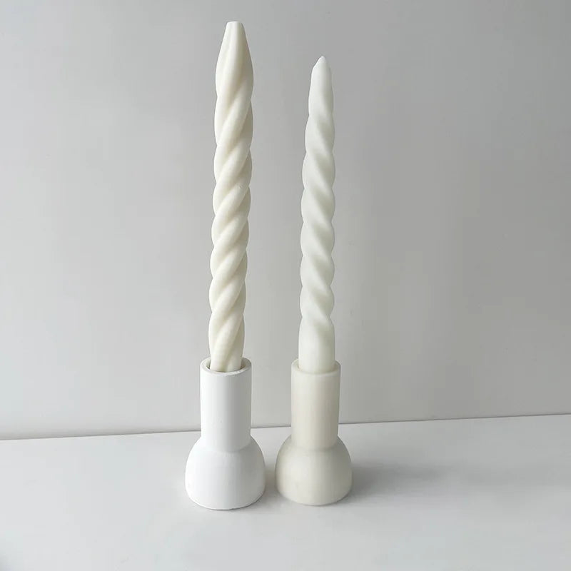 3D Candle Silicone Molds DIY Long Twisted Spiral Taper Candle Making Mold Tools Moldes De Silicona Para Velas форма для свечей