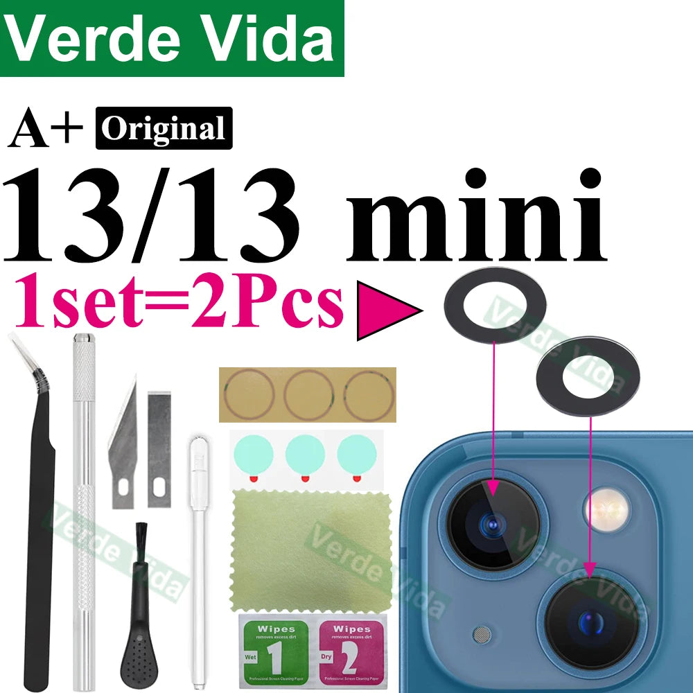 Original Back Camera Glass Replacement for iPhone 16 15 14 Pro Max 12 13 Mini 15 Plus Broken Camera Lens Repair Kits