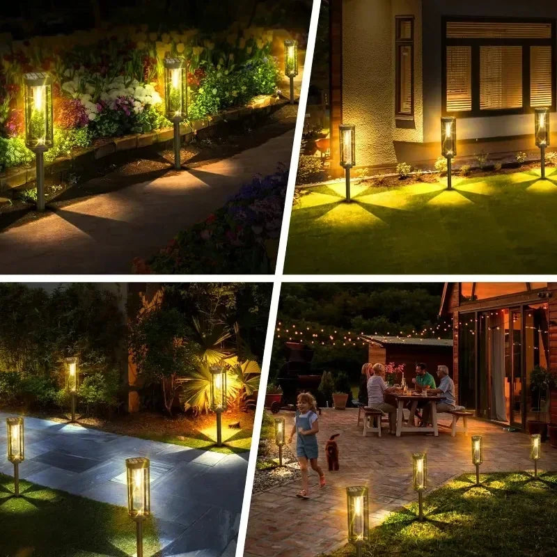 Waterproof LED Solar Lights for Garden Yard Driveway - Automatic Pathway Lighting Outdoor Landscape Lighting Auto On/Off at Dusk