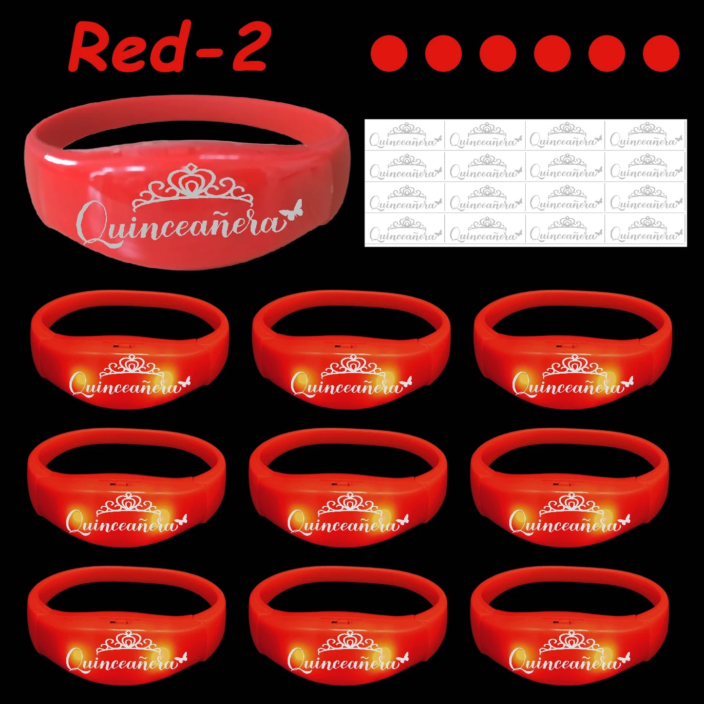 30-200Pcs Quinceanera Music & Sound Activated LED Bracelet Glow Recuerdos Para 15 Años XV Quinceañeras decorations Party Favors
