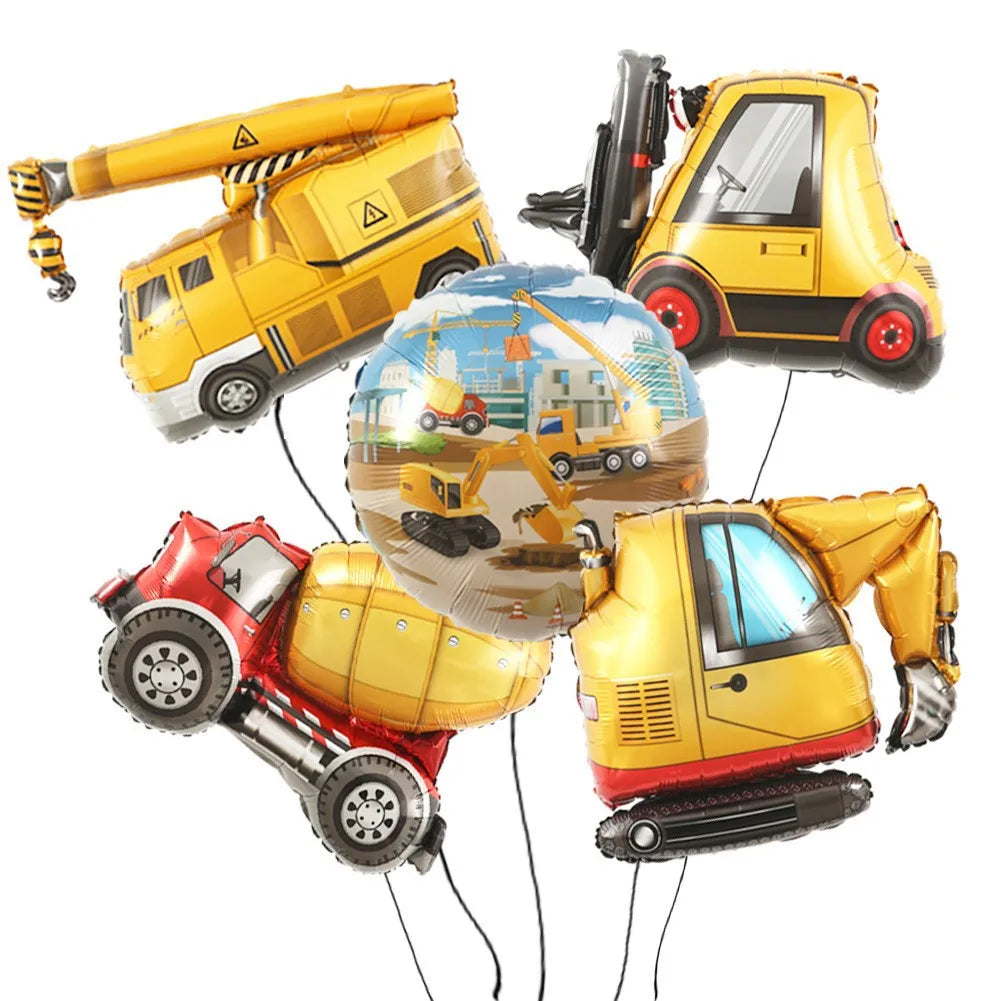 construction Party Banner Hanging swirls decor construction truck Excavator themed Banner boy construction Birthday decor Banner