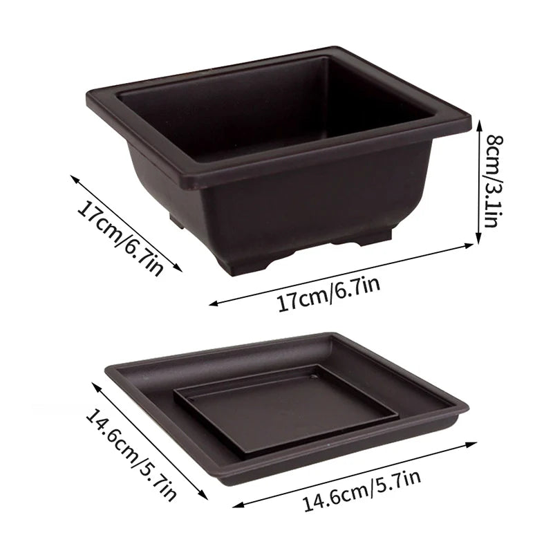 Outdoor Garden Landscape Bonsai Tray Square Rectangular Flowerpots Imitation Purple Clay Succulent Plants Pots 	
Pots for Plants