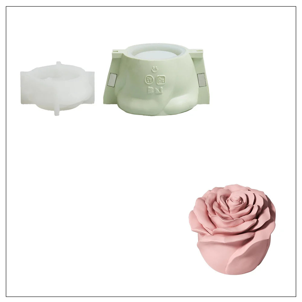Nicole Eternal Rose Candle Jar Concrete Mold Candle Refill Silicone Mold DIY Handmade Gifts Tools Home Decor