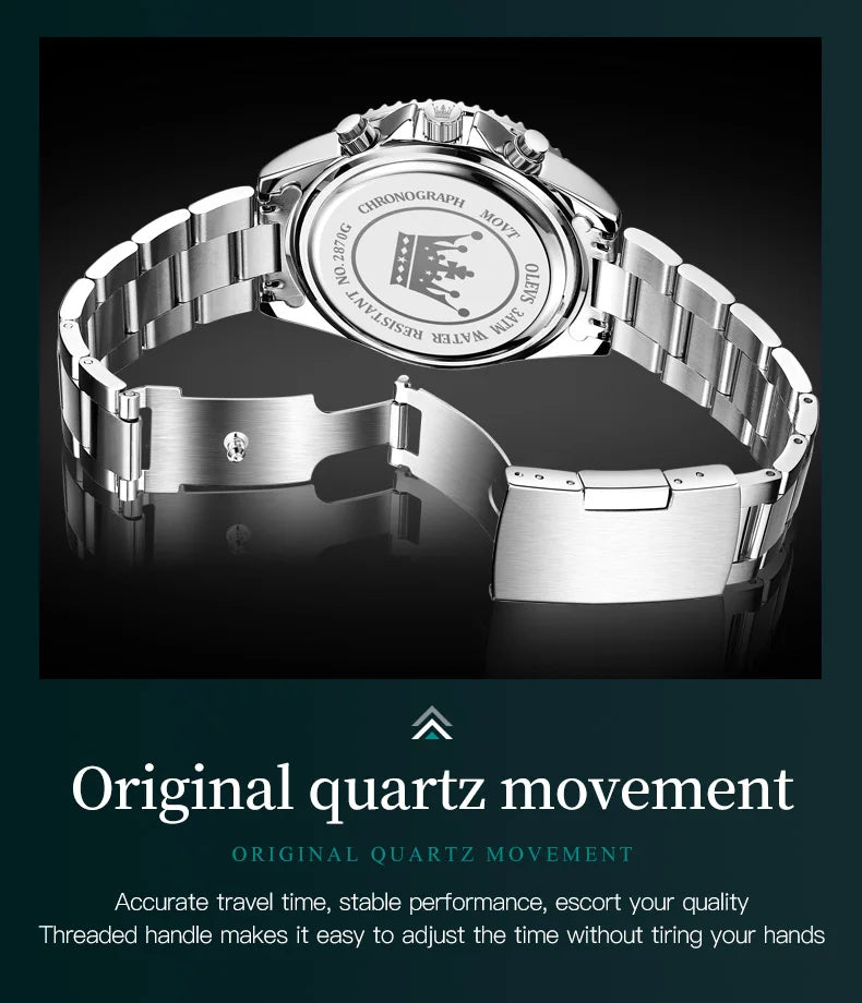 OLEVS Watches For Men Classic with Date Dress Luxury Big Face Waterproof Luminous Men's Wrist Watch Stainless Steel Men Watch