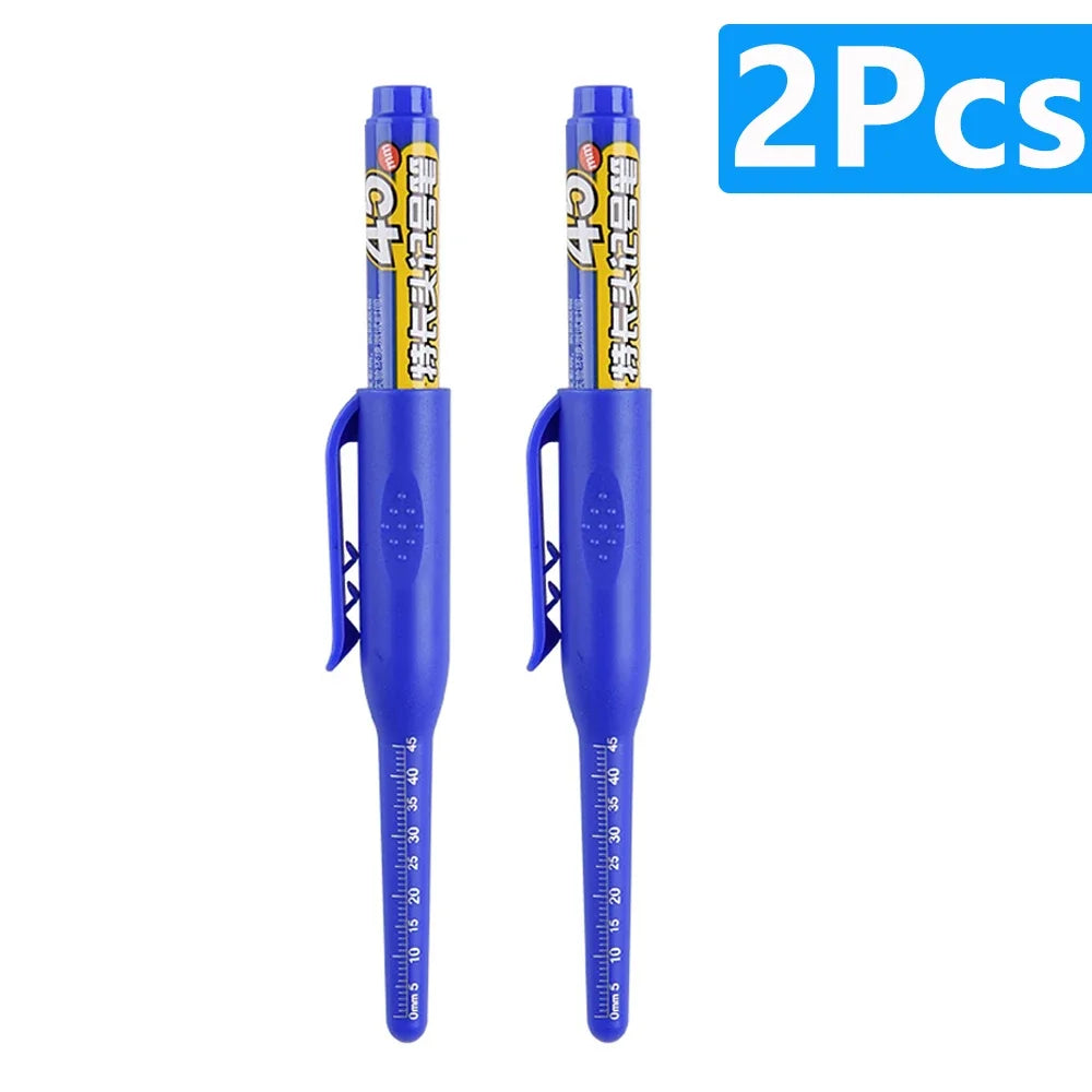 1-6Pcs 45mm Waterproof Long Head Nib Deep Hole Markers Pen Tile Carpenter Pen Multi-purpose for Woodworking Black/Blue/Red Ink