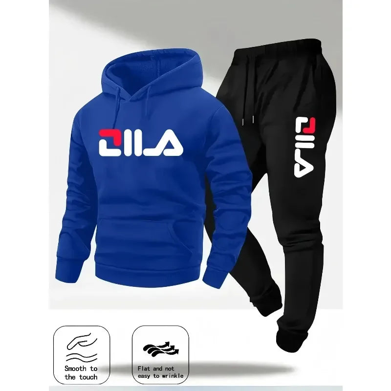 2025Spring and Autumn men's casual suit hooded sweatshirt and sweatpants 2-in-1 comfortable suit suitable for both men and women