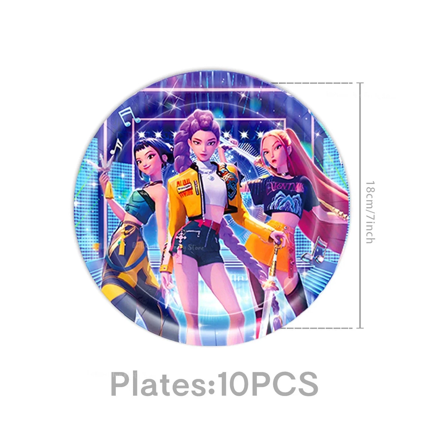 KPop Demon Hunters Birthday Decoration Disposable Party Tableware Paper Plates Napkins Cups Tablecloth Gift Bag Event Supplies