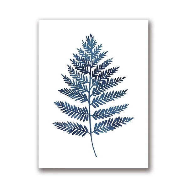 Pressed Blue Wild Flowers Wall Art Canvas Painting Hampton Style Posters Botanical Prints Blue and White Pictures Home Decor